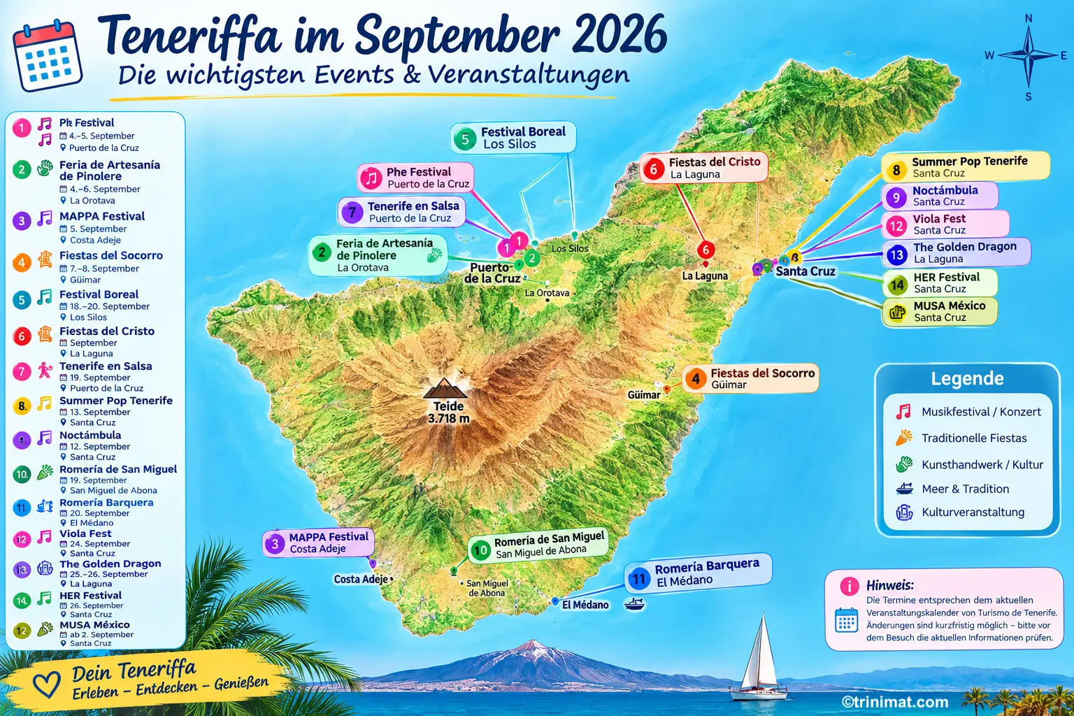 Teneriffa im September 2026: Die besten Events & Veranstaltungen